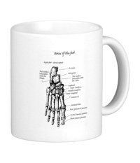Mugs with colourful bones of the human foot