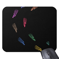 Mouse mats (mouse pads) with bones of the human foot