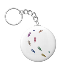 Keychains with bones of the human foot