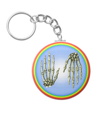 Bones of the human hand key chains