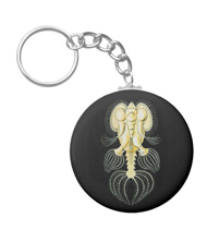 Keychains with microsopic creature designs, based on the drawings of Ernst Haeckel