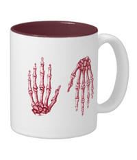 Bones of the human hand mugs
