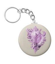 Keychains with shell designs, based on the drawings of Ernst Haeckel