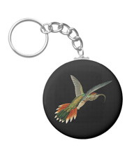 Keychains with bird drawings from the works of John Gould 