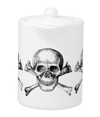 Skull and cross bones teapots and pitchers