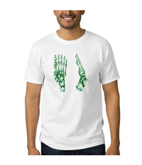 Bones of the human foot, men's tee shirts