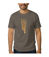 Bones of the human foot, men's tee shirts